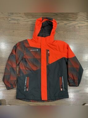 Free Country Boys Orange & Black Puffer Jacket Size M (10/12) New
